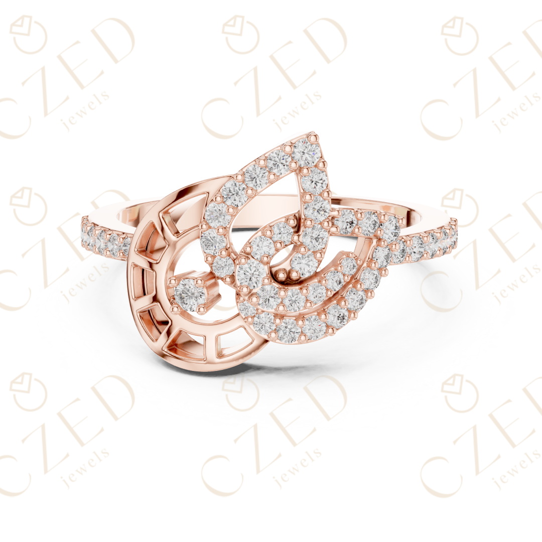 Intertwined Round Cut Diamond Pavé Infinity Fashion Ring