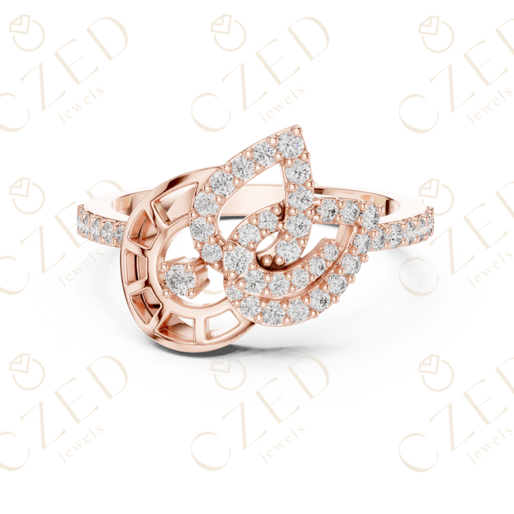 Intertwined Round Cut Diamond Pavé Infinity Fashion Ring