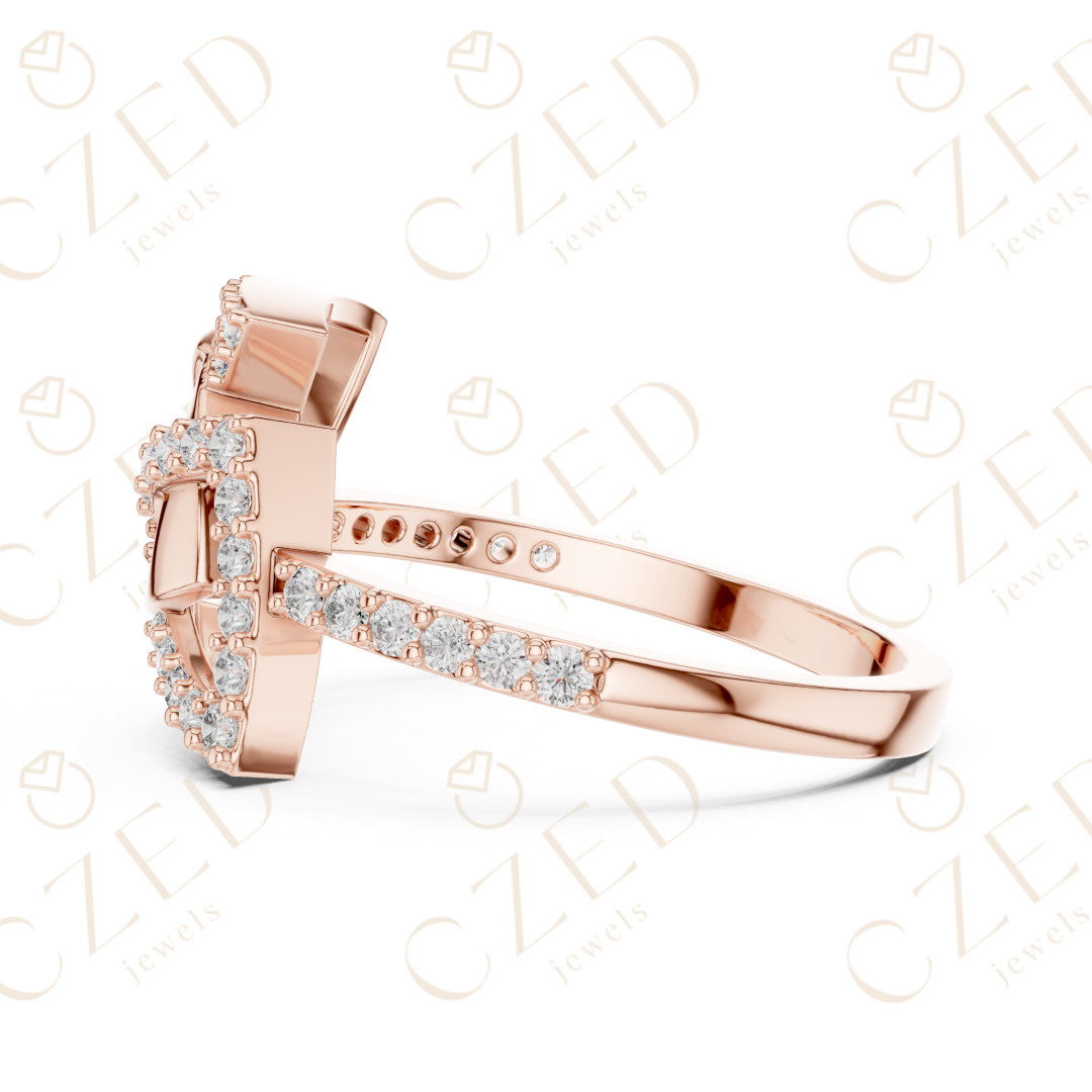 Round Cut Diamond Interlocking Infinity Twist Fashion Ring