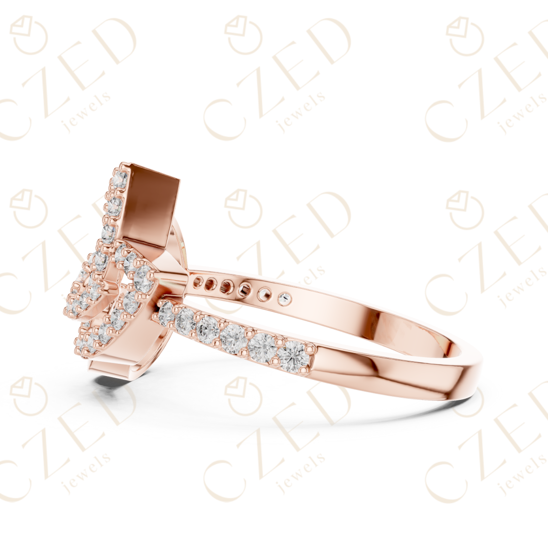 Intertwined Round Cut Diamond Pavé Infinity Fashion Ring