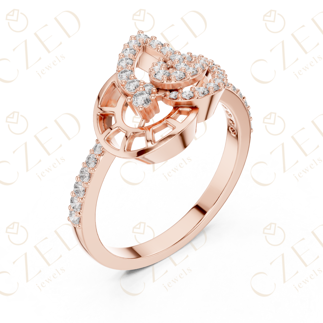 Intertwined Round Cut Diamond Pavé Infinity Fashion Ring