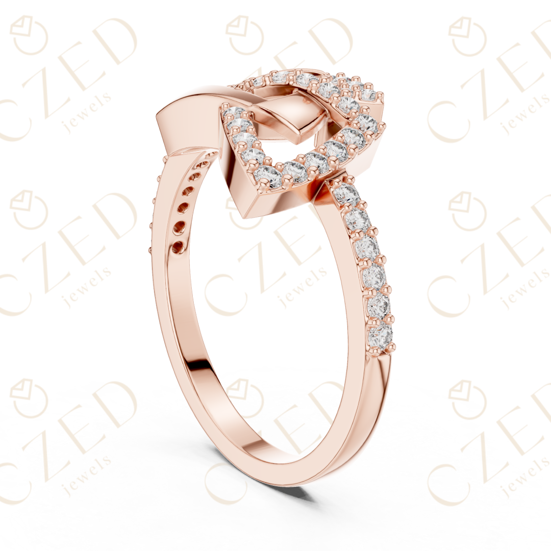 Round Cut Diamond Interlocking Infinity Twist Fashion Ring