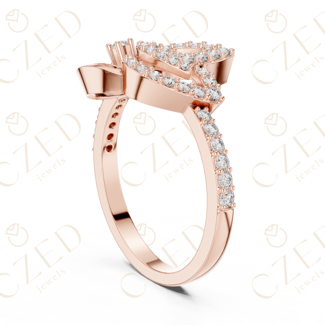 Intertwined Round Cut Diamond Pavé Infinity Fashion Ring