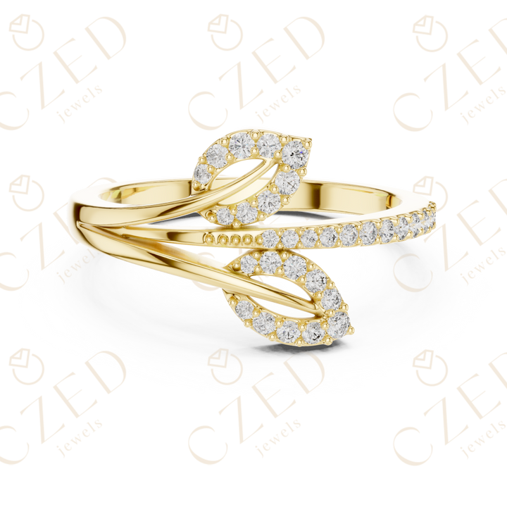 Round Cut Diamond Interlocking Infinity Twist Fashion Ring