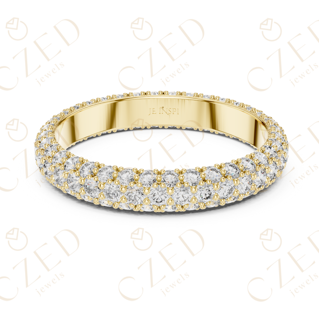 Round Brilliant Diamond Double Row Eternity Band