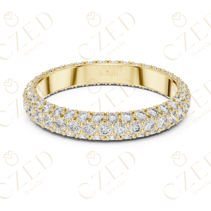 Round Brilliant Diamond Double Row Eternity Band