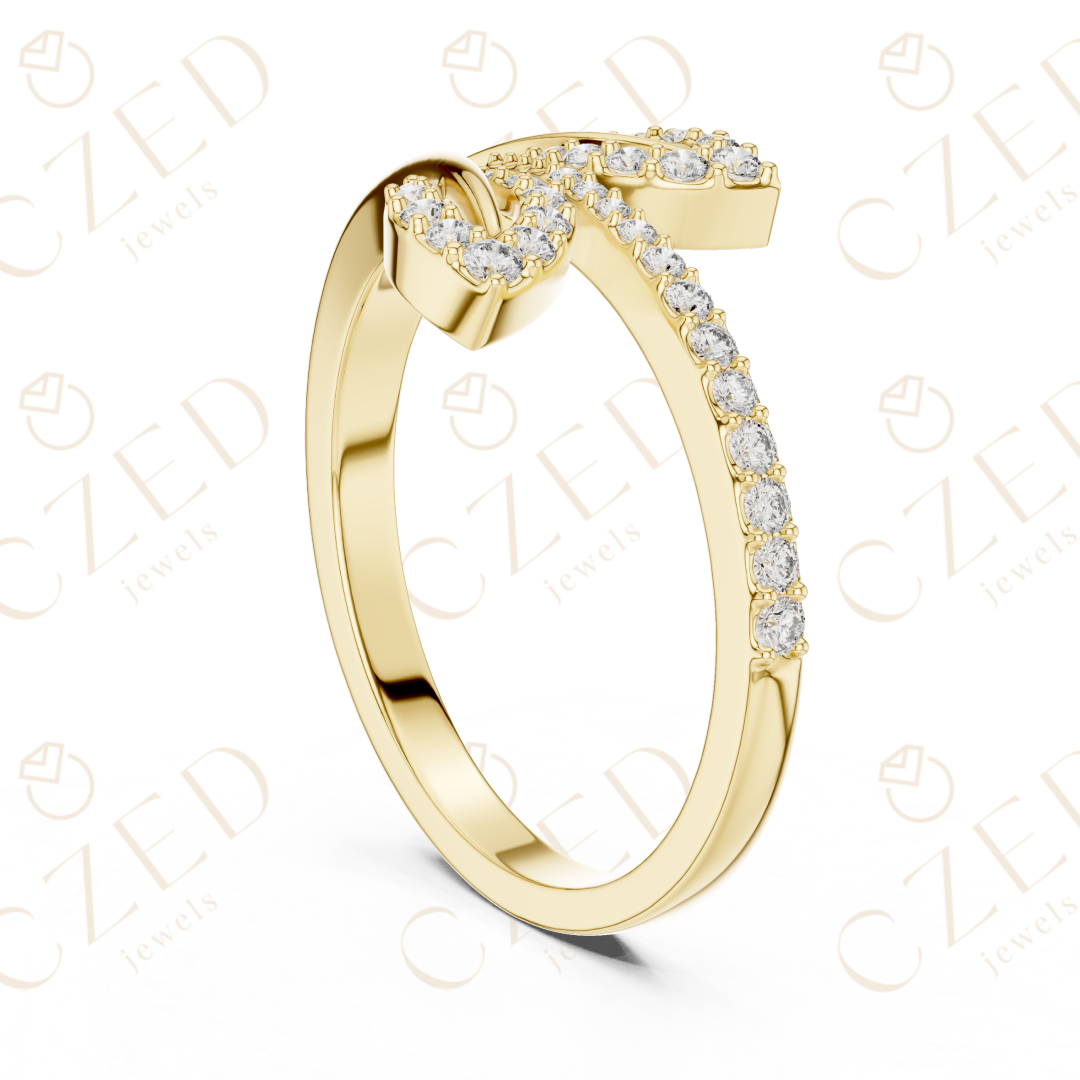 Round Cut Diamond Interlocking Infinity Twist Fashion Ring