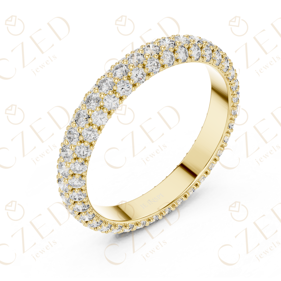 Round Brilliant Diamond Double Row Eternity Band