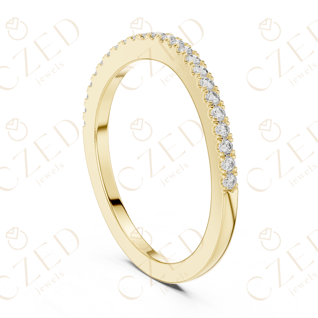 Round Brilliant Diamond Pavé Band Ring