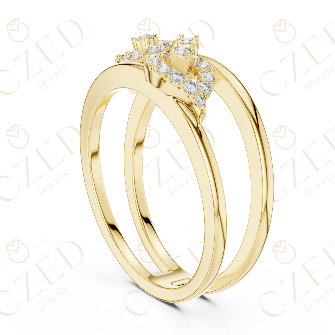 Round Cut Diamond Infinity Twist Pavé Band Ring