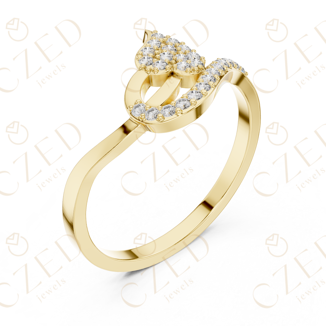 Pear Shaped Diamond Twist Open Halo Ring