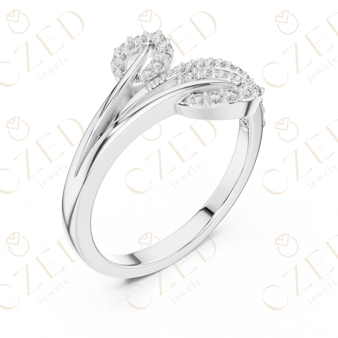 Round Cut Diamond Interlocking Infinity Twist Fashion Ring