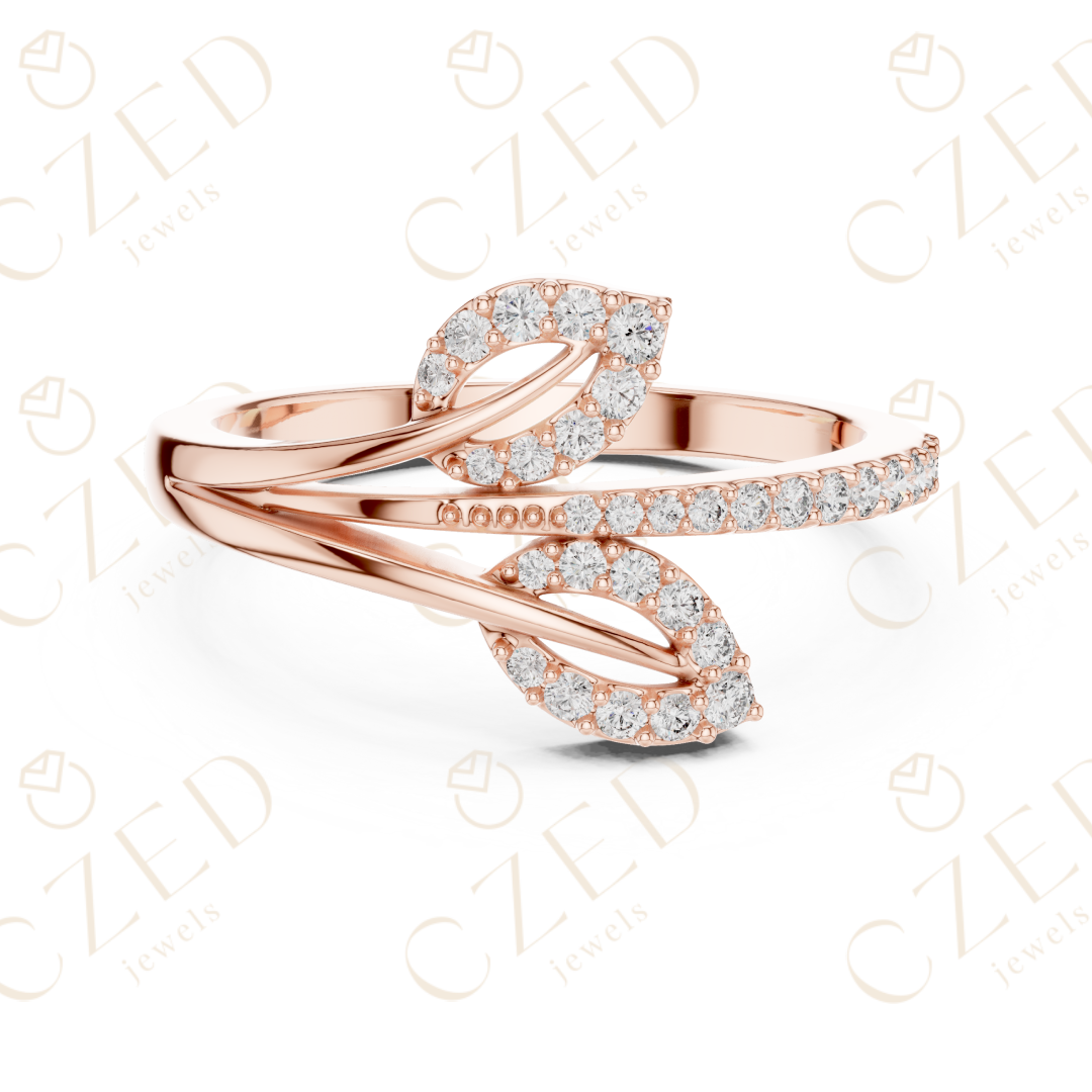 Round Cut Diamond Interlocking Infinity Twist Fashion Ring