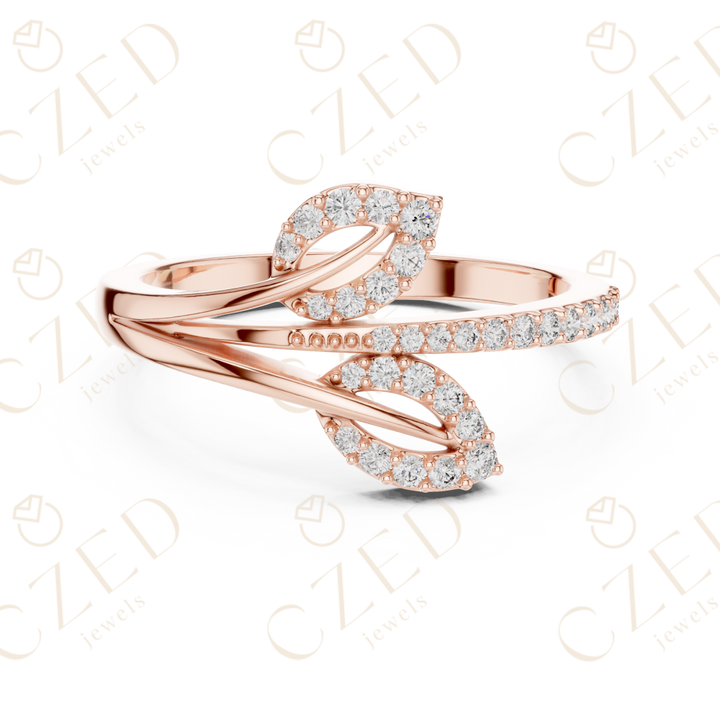 Round Cut Diamond Interlocking Infinity Twist Fashion Ring