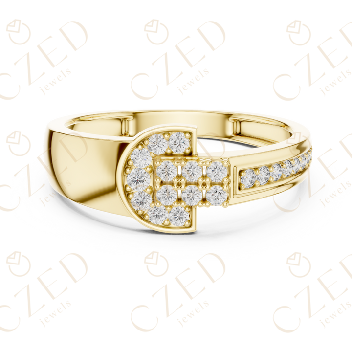 Round Cut Diamond Geometric Cluster Men’s Band