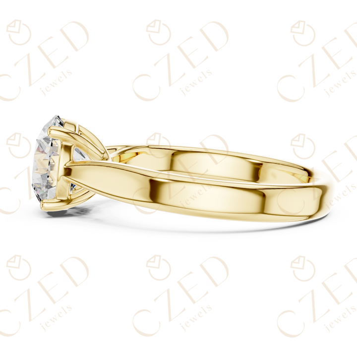 Round Cut Solitaire Diamond Engagement Ring with Classic Four Prong Setting