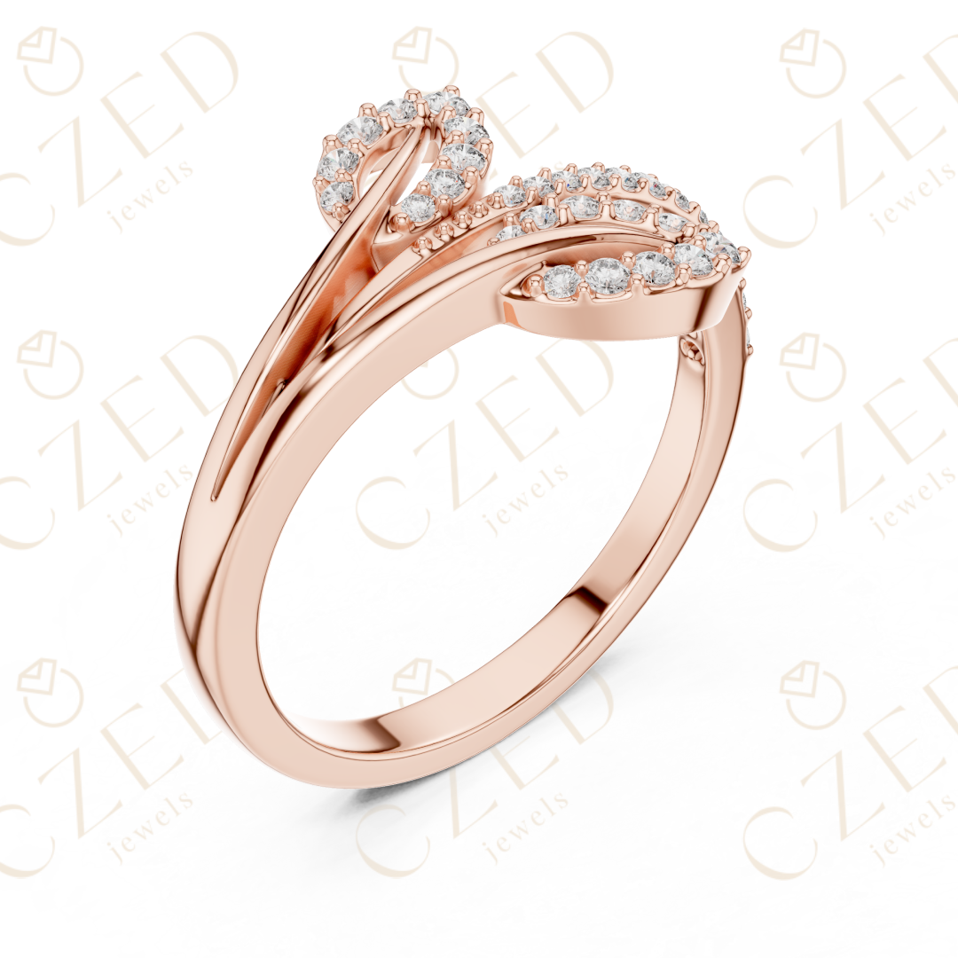 Round Cut Diamond Interlocking Infinity Twist Fashion Ring