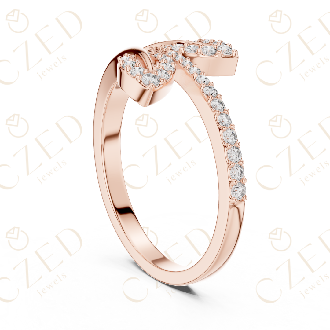 Round Cut Diamond Interlocking Infinity Twist Fashion Ring