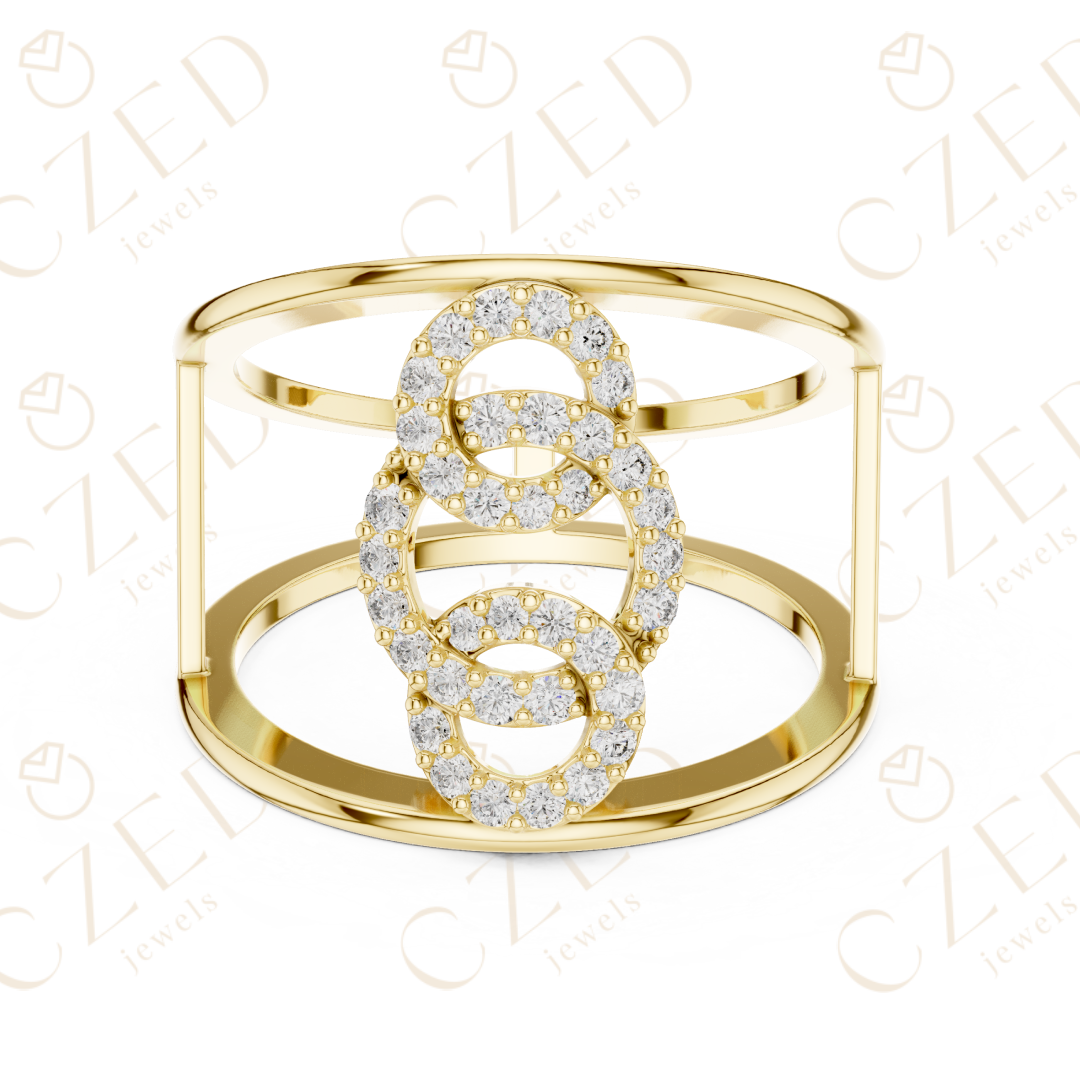 Round Cut Diamond Interlocking Infinity Fashion Ring