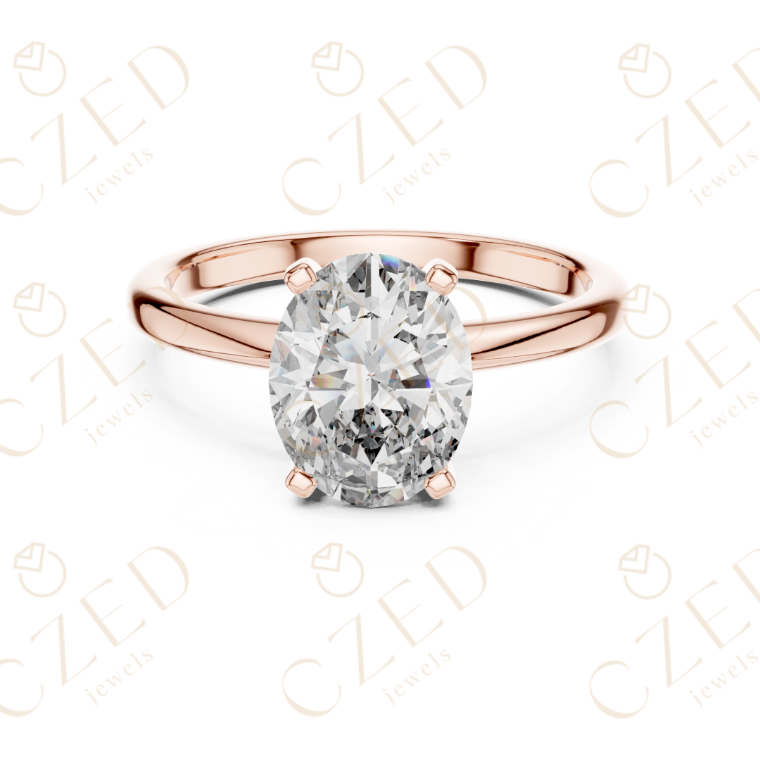 Oval Cut Solitaire Diamond Engagement Ring