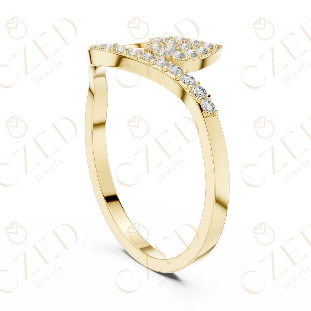 Pear Shaped Diamond Twist Open Halo Ring