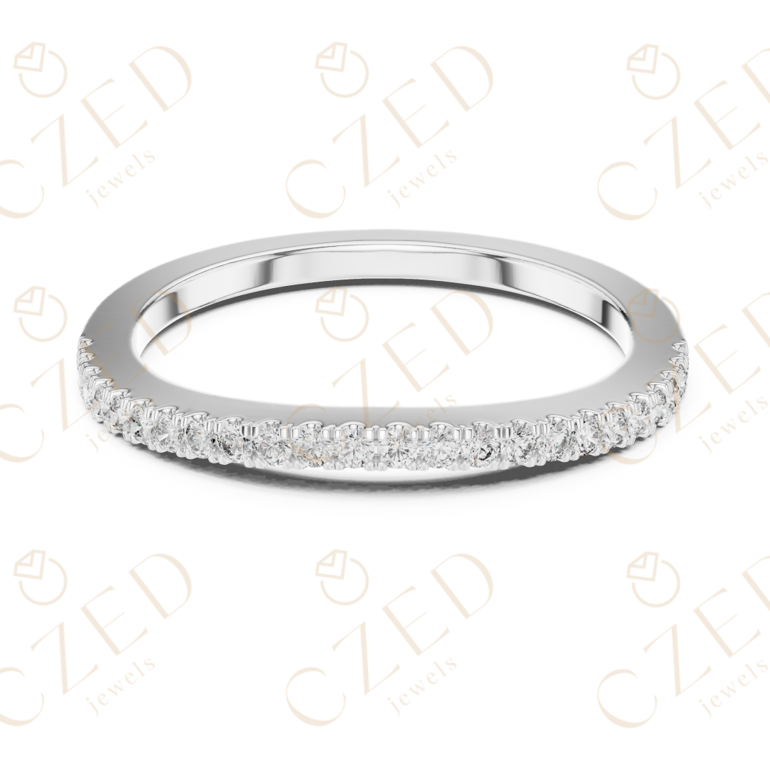 Round Brilliant Diamond Pavé Band Ring