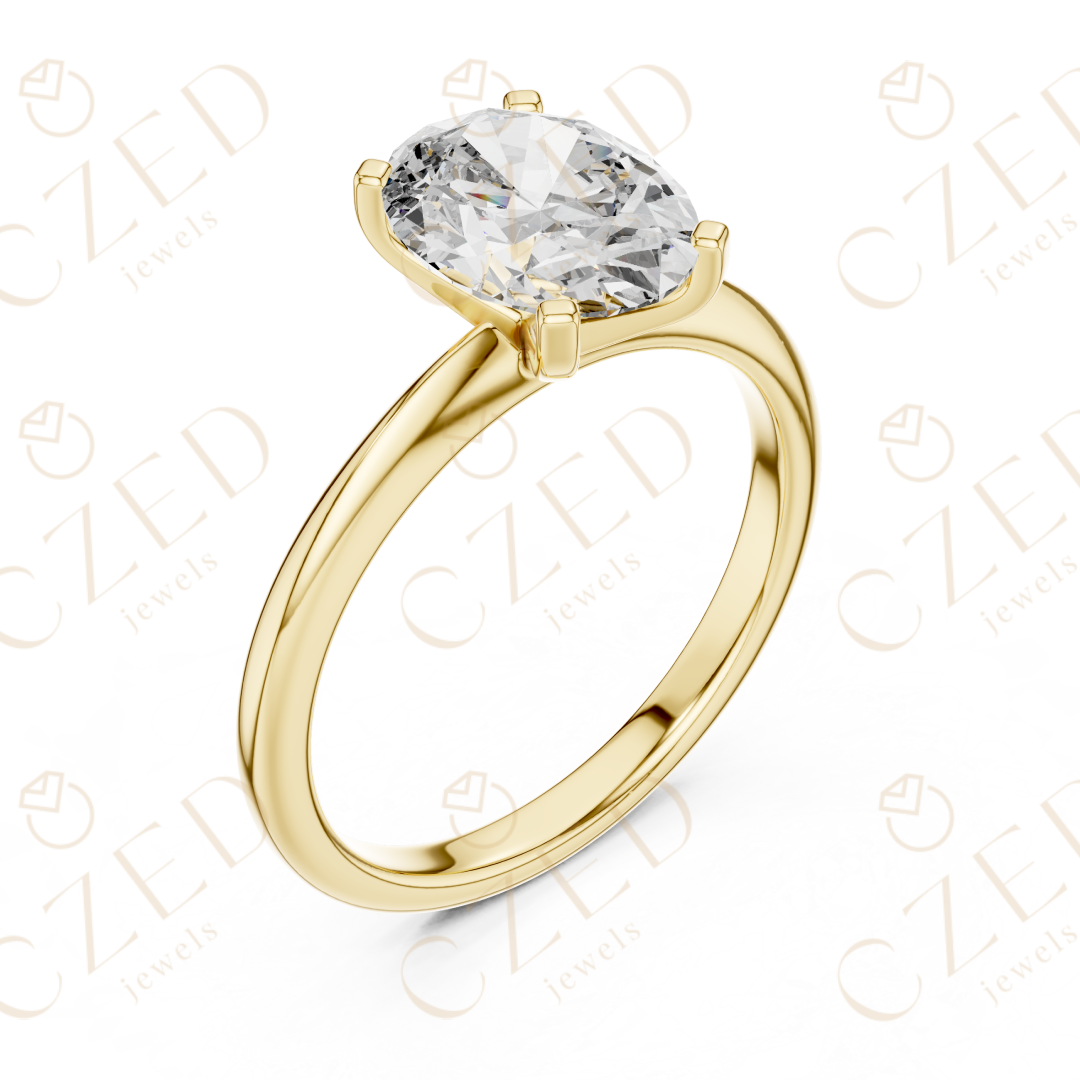 Oval Cut Solitaire Diamond Engagement Ring