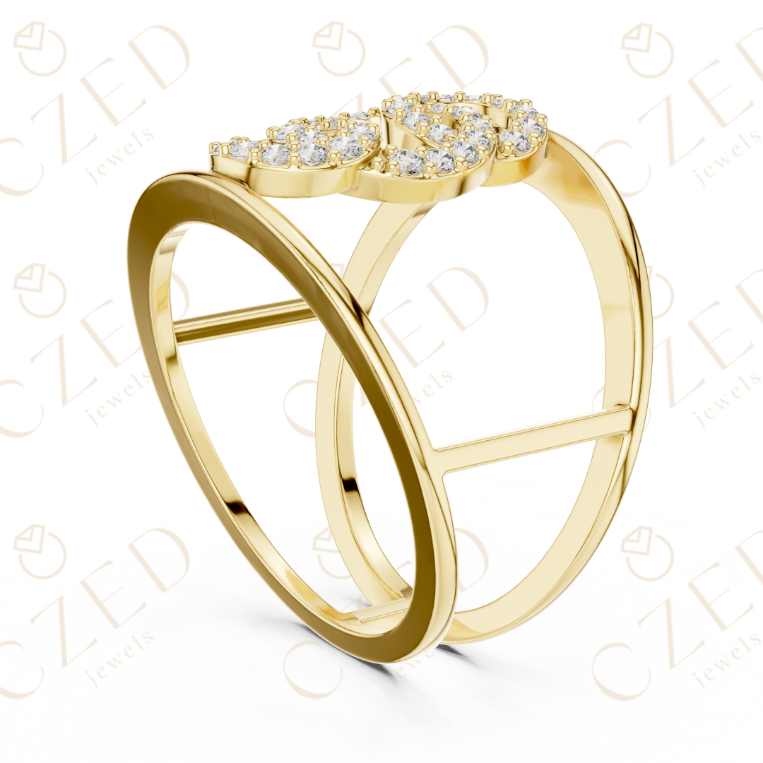 Round Cut Diamond Interlocking Infinity Fashion Ring