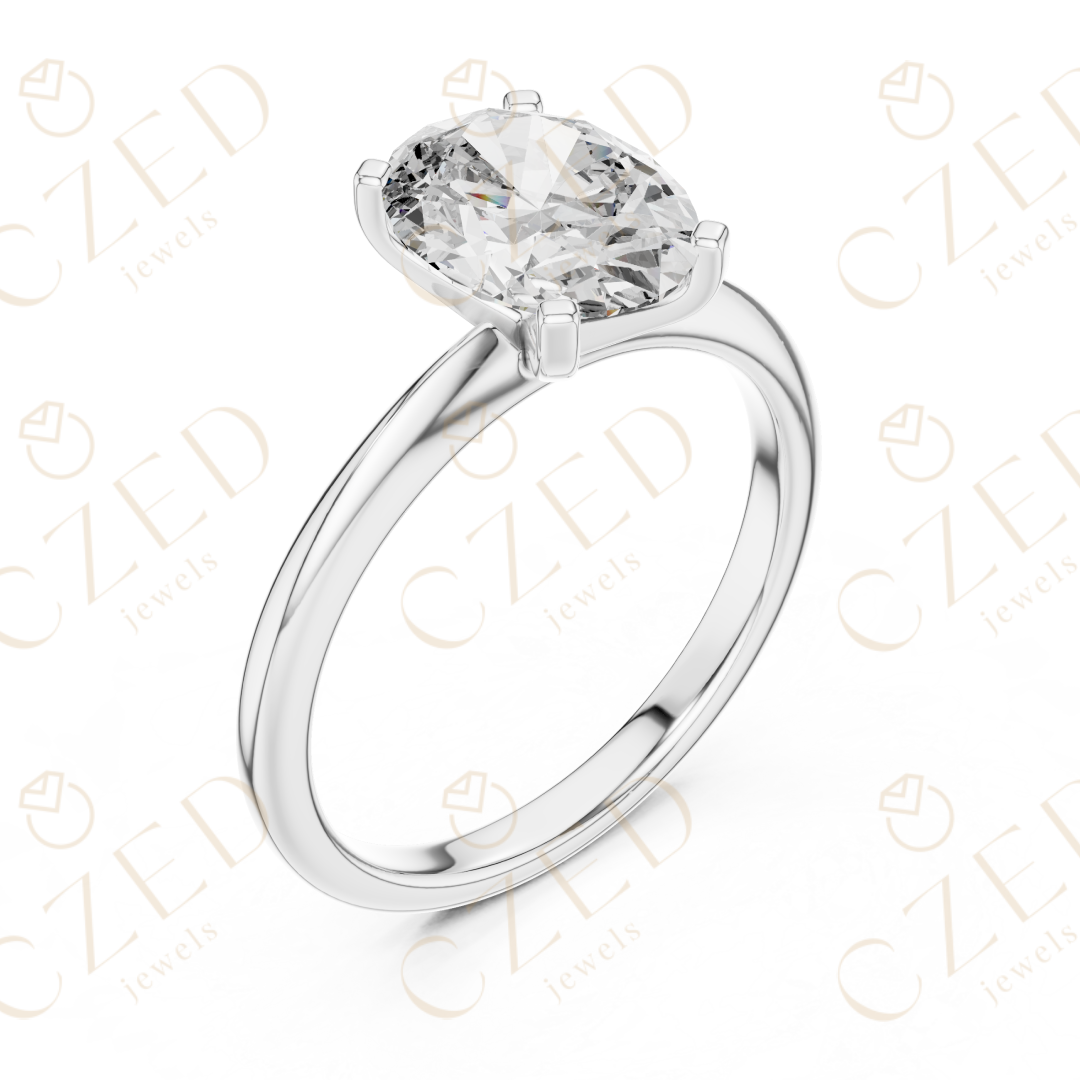 Oval Cut Solitaire Diamond Engagement Ring