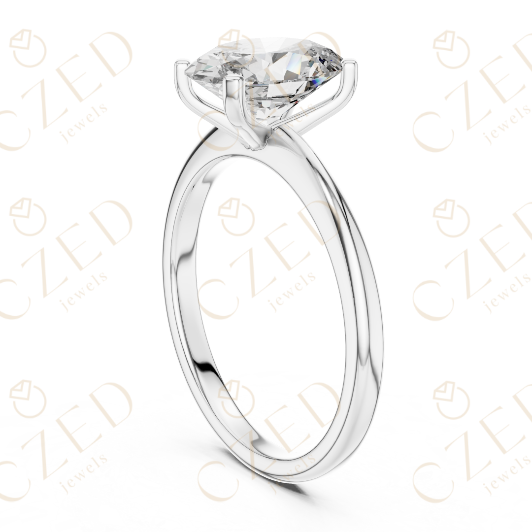 Oval Cut Solitaire Diamond Engagement Ring