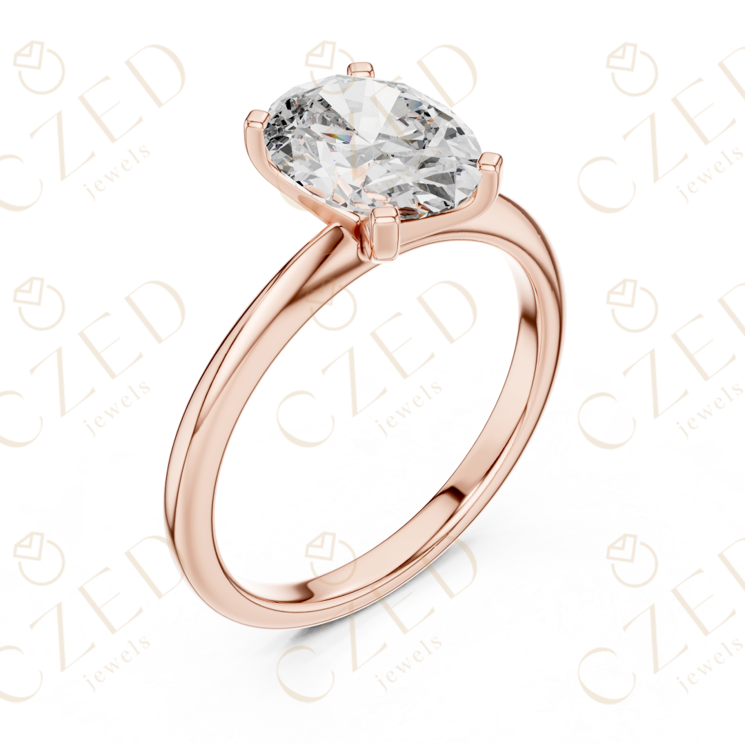Oval Cut Solitaire Diamond Engagement Ring