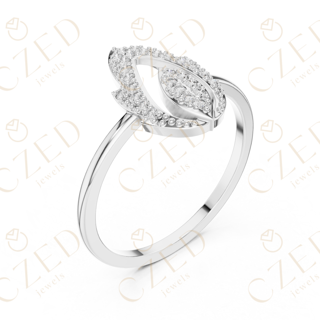 Pear Shaped Diamond Double Halo Open Teardrop Ring