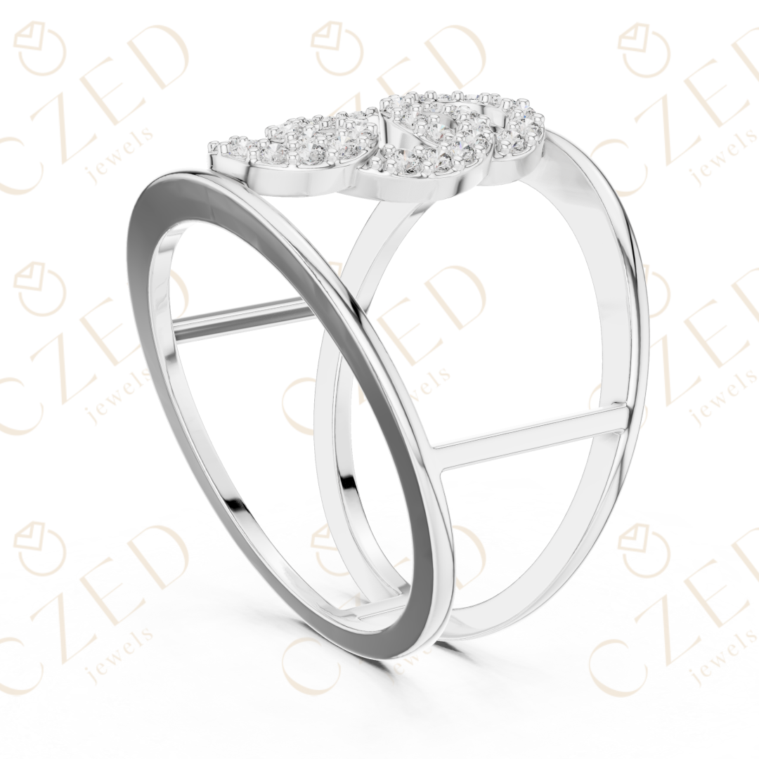 Round Cut Diamond Interlocking Infinity Fashion Ring