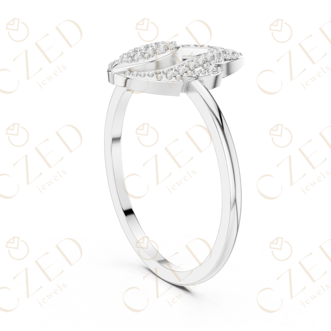 Pear Shaped Diamond Double Halo Open Teardrop Ring