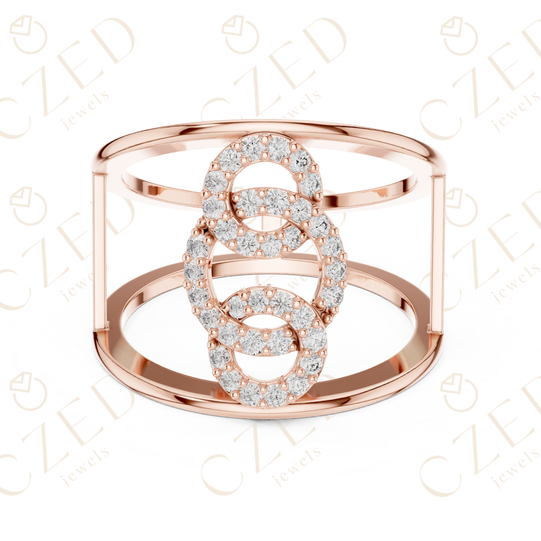 Round Cut Diamond Interlocking Infinity Fashion Ring