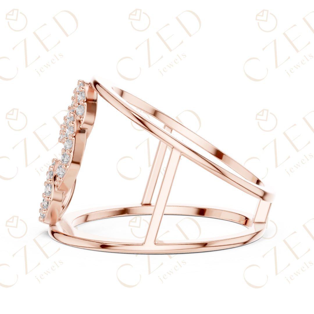 Round Cut Diamond Interlocking Infinity Fashion Ring