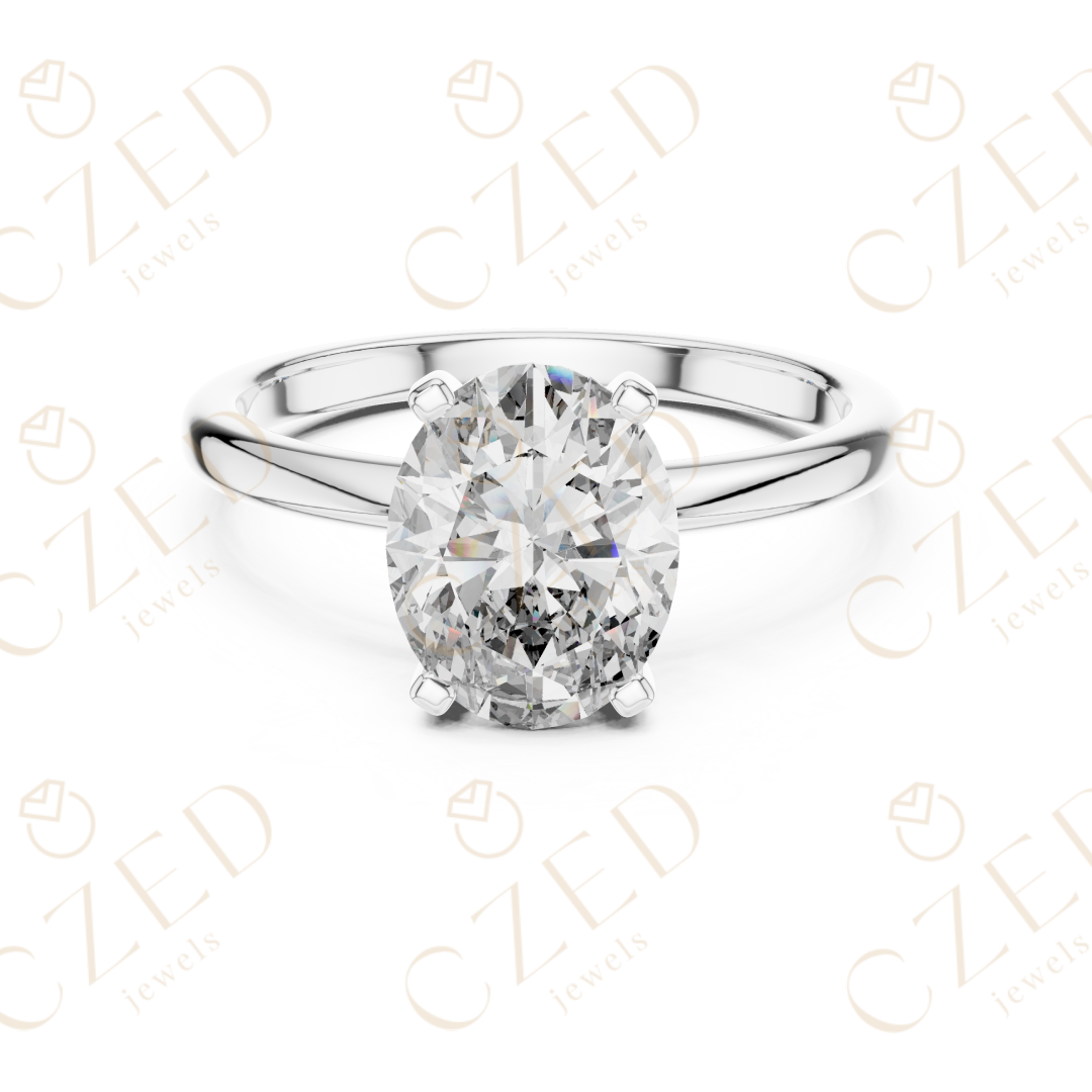 Oval Cut Solitaire Diamond Engagement Ring