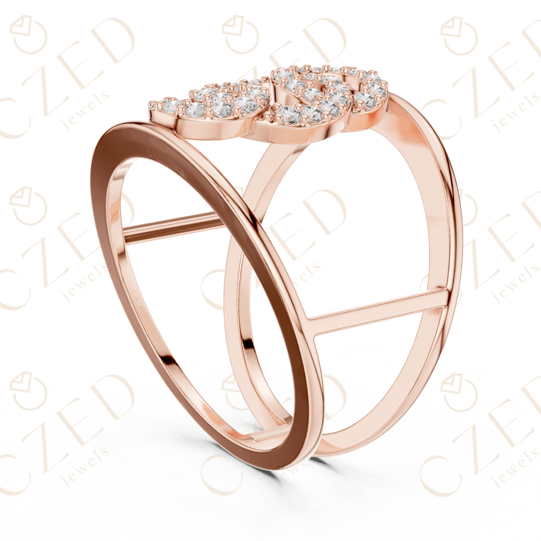 Round Cut Diamond Interlocking Infinity Fashion Ring