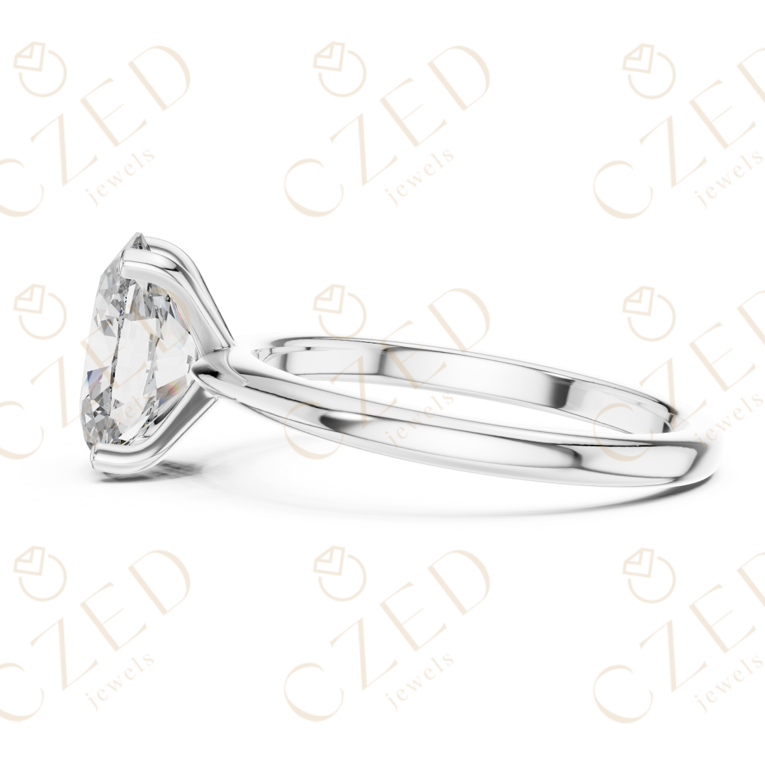 Oval Cut Solitaire Diamond Engagement Ring