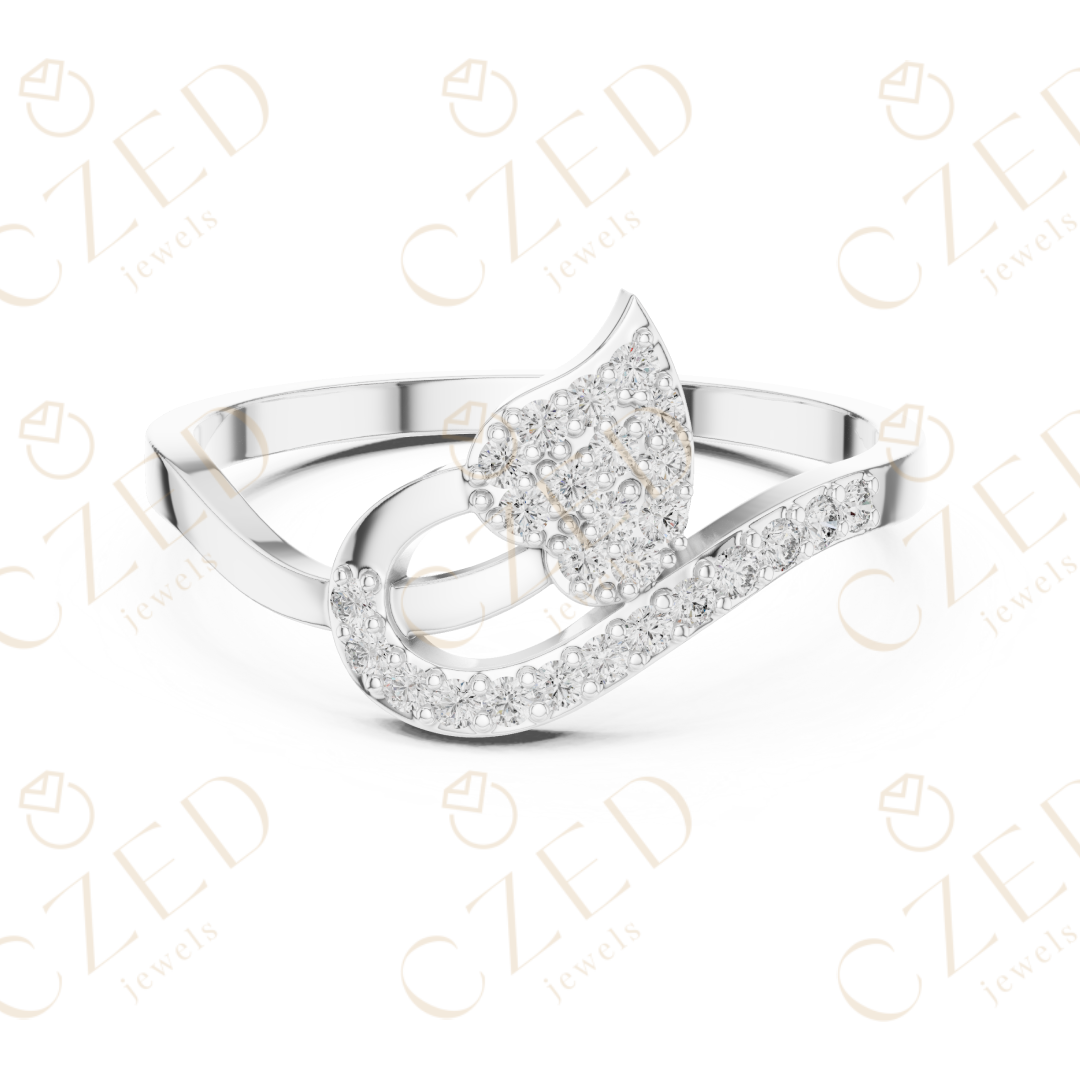 Pear Shaped Diamond Twist Open Halo Ring