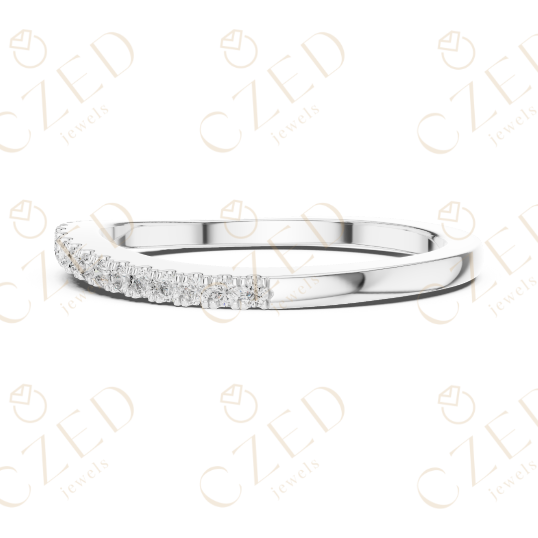 Round Brilliant Diamond Pavé Band Ring