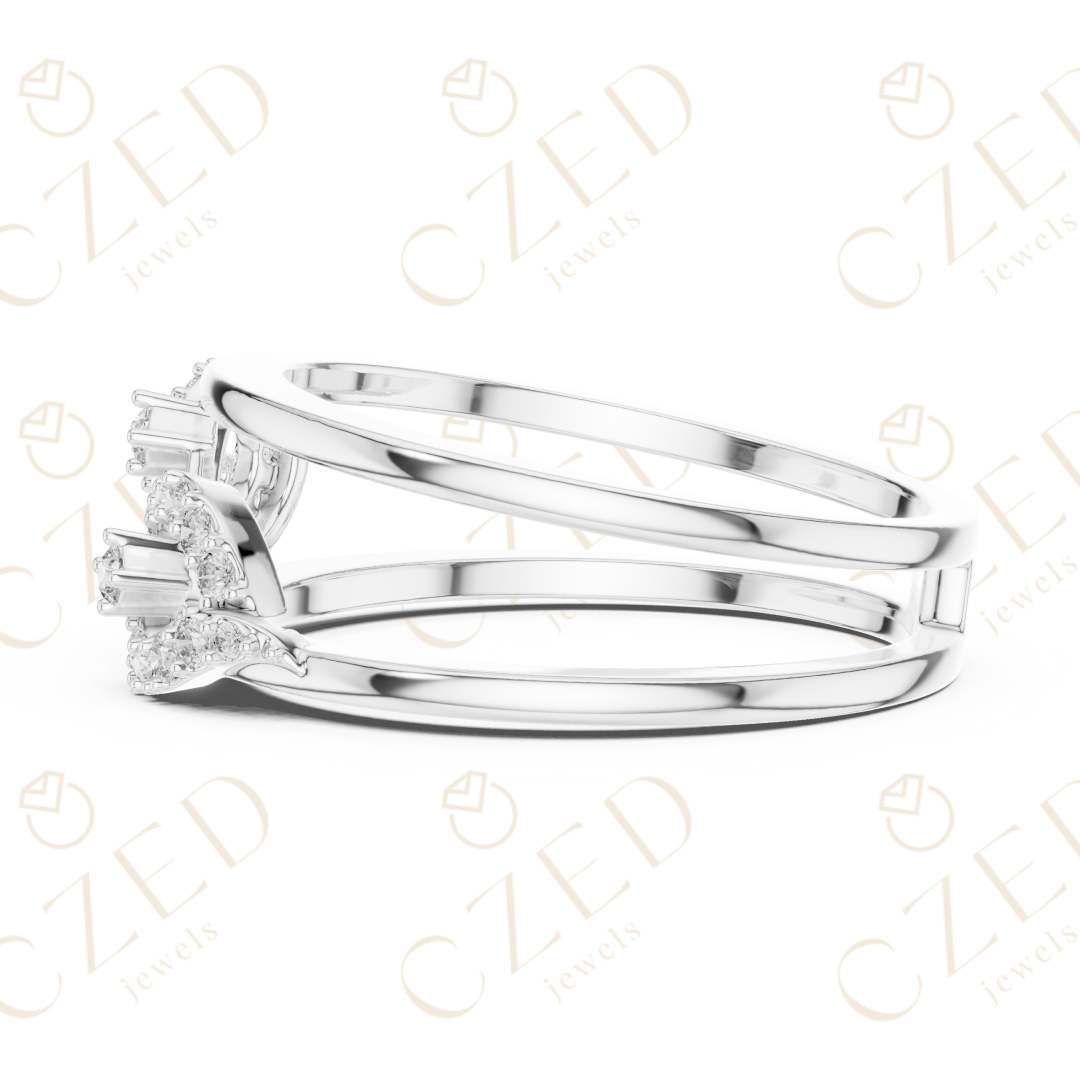 Round Cut Diamond Infinity Twist Pavé Band Ring