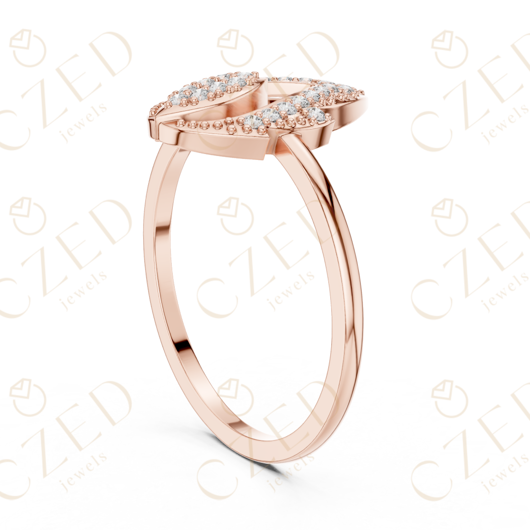 Pear Shaped Diamond Double Halo Open Teardrop Ring