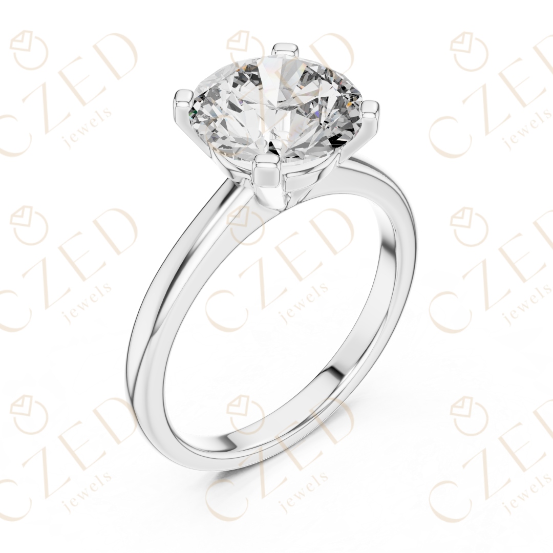 Round Cut Diamond Solitaire Engagement Ring