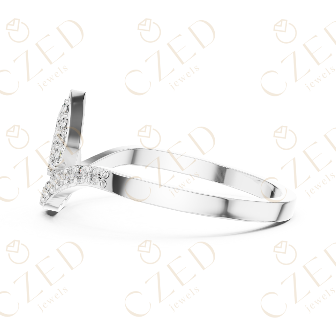 Pear Shaped Diamond Twist Open Halo Ring