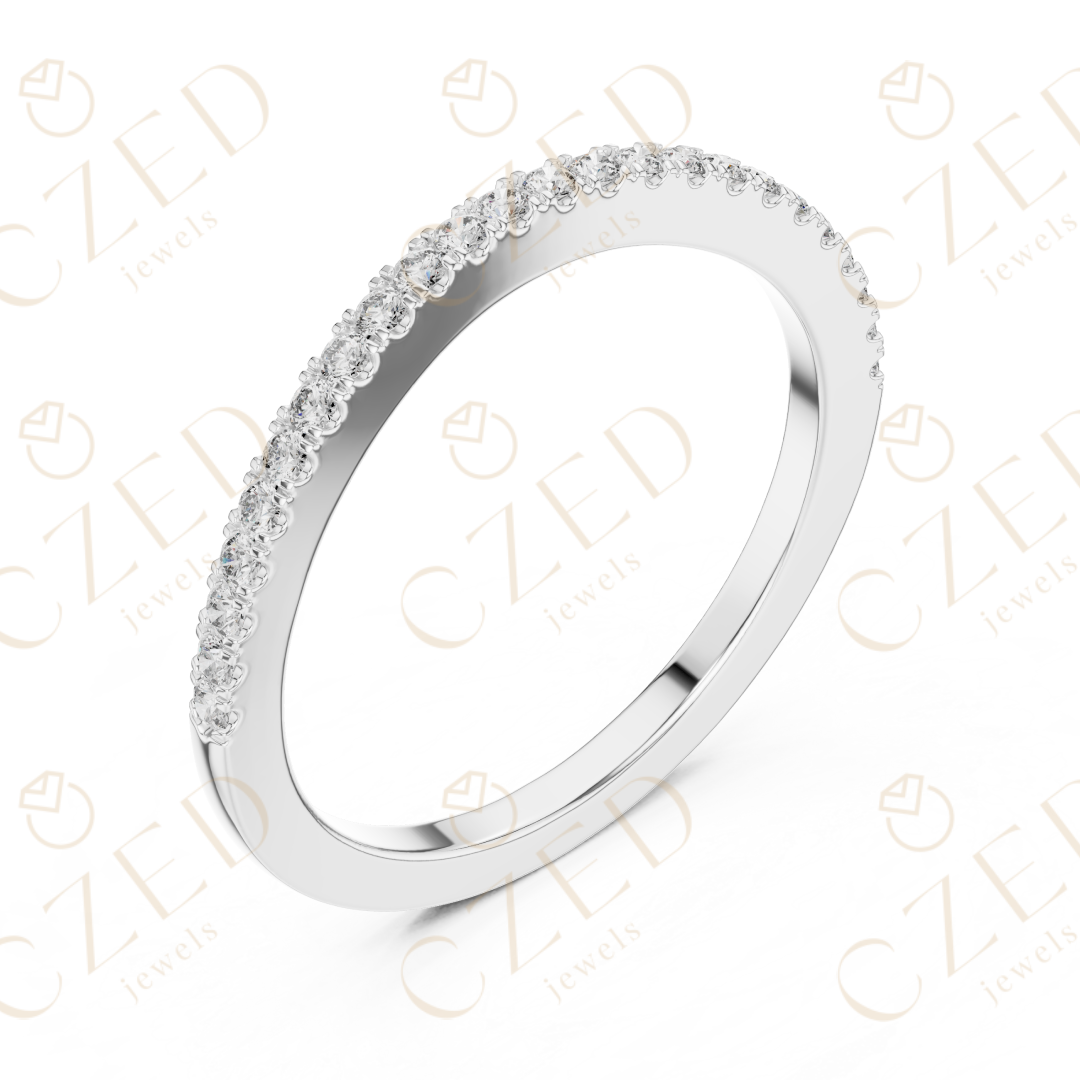 Round Brilliant Diamond Pavé Band Ring