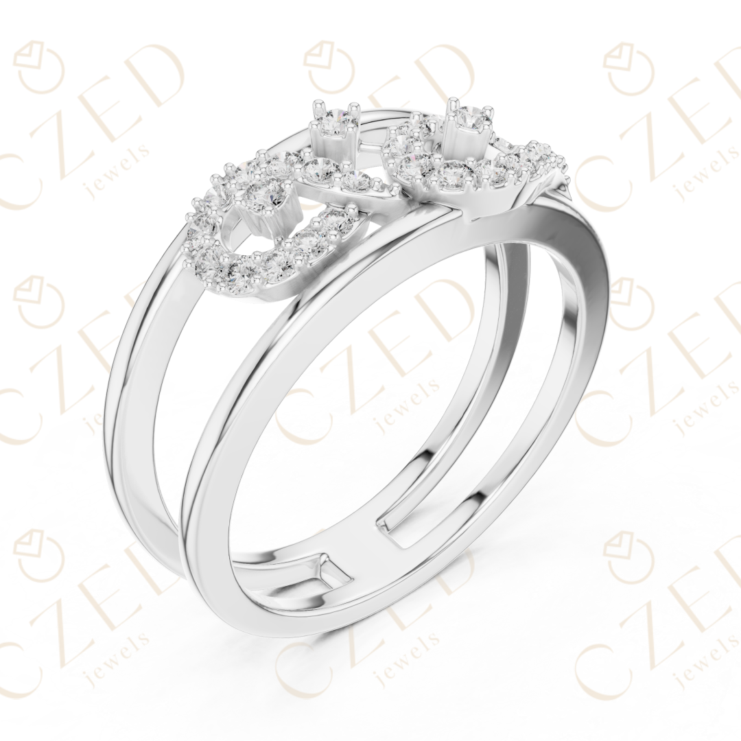 Round Cut Diamond Infinity Twist Pavé Band Ring