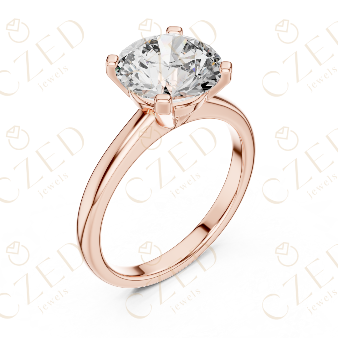 Round Cut Diamond Solitaire Engagement Ring