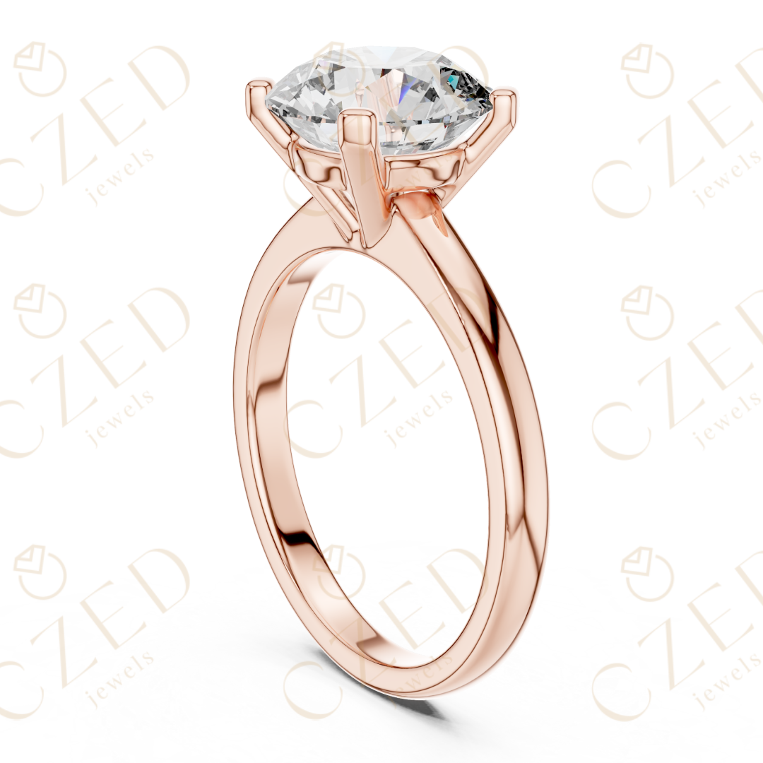 Round Cut Diamond Solitaire Engagement Ring