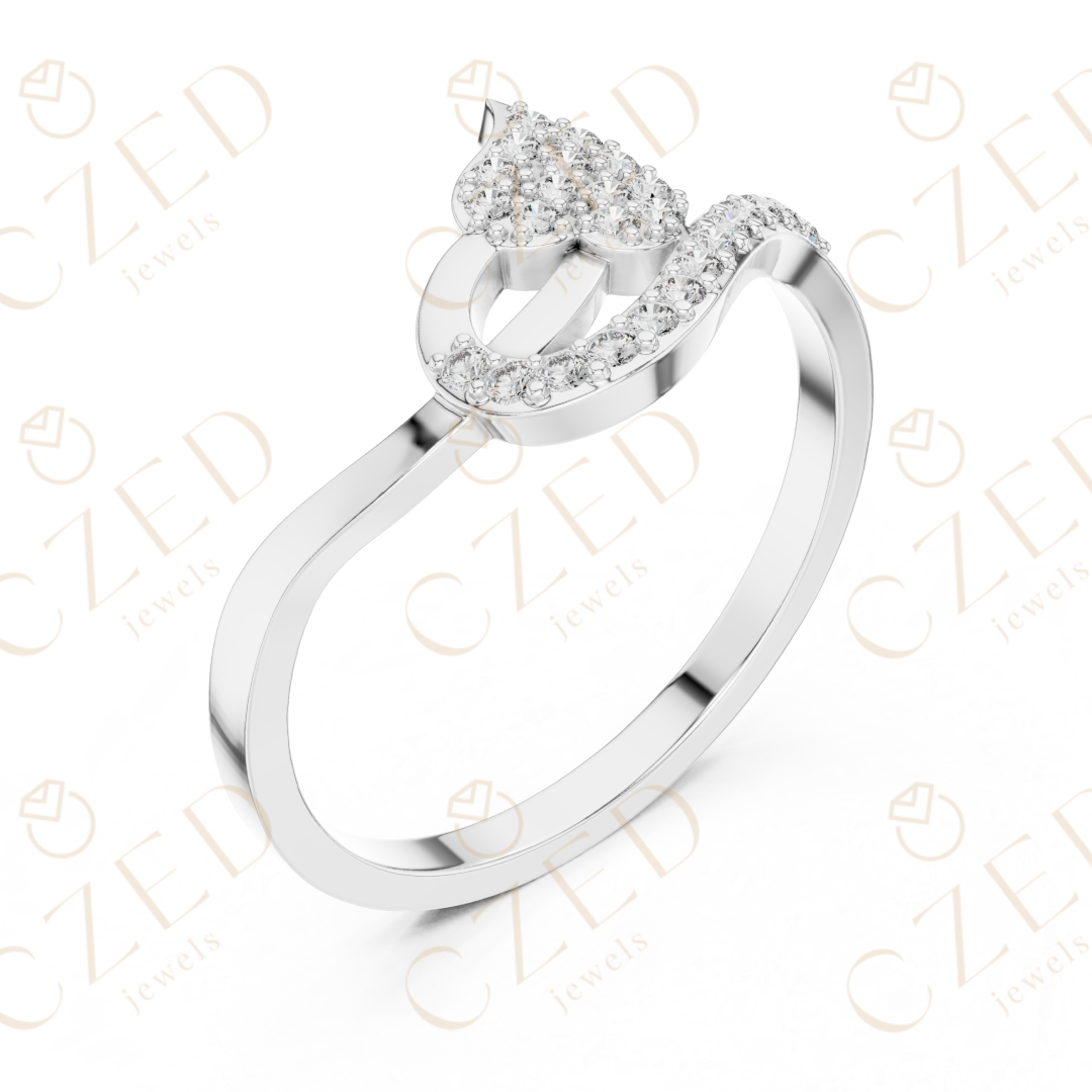 Pear Shaped Diamond Twist Open Halo Ring